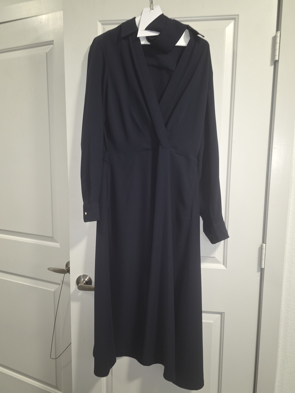Ralph Lauren Midnight Blue Long Sleeve Wrap-Front Dress